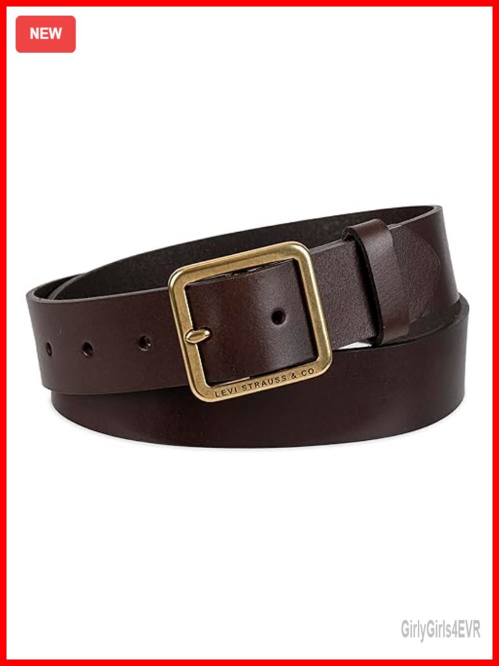 Genuine Leather Casual Belt with Square Buckle for Women - Denim & Dress Belt